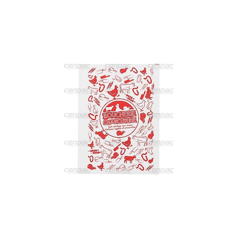 Papier parawhite 40gr boucherie rouge 25 x 33 cm - paquet de 3030 feuilles - 1 paquet de 10kg