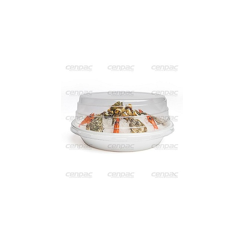 Plateau fruits de mer pp blanc - rond d.50cm x ht 6,5 cm - colis de 30 plateaux - un colis de 30 plateaux
