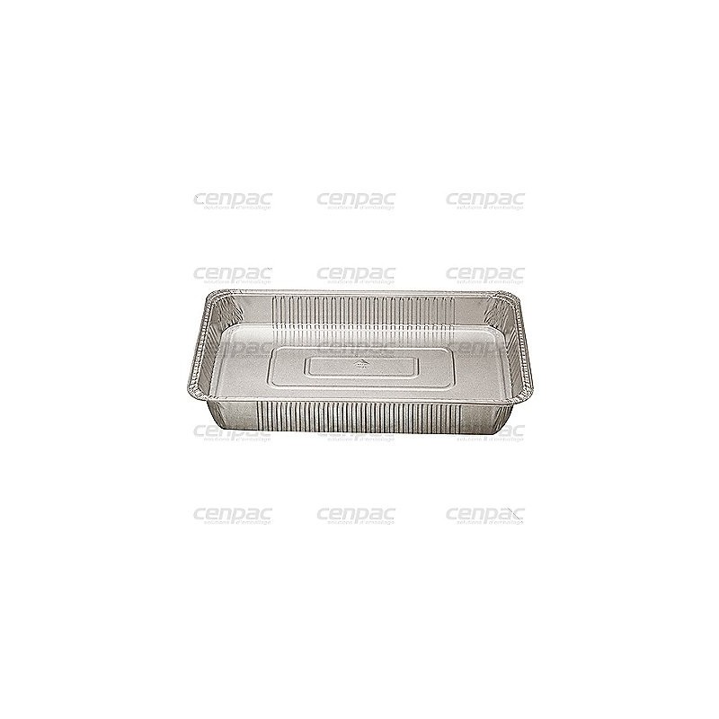 Plat alu rectangle pl3100 nu 368x249x47mm - colis de 100 plats - colis de 100 plats