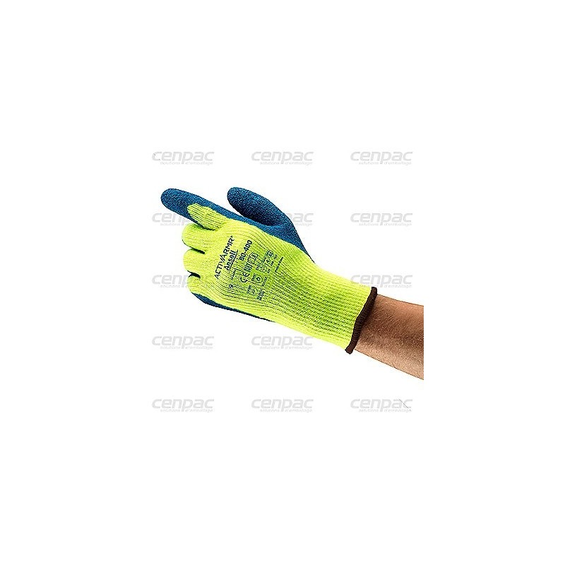 Gant anti froid/ anti coupure taille 8 - coloris bleu/jaune sachet de 12 paires - un sachet de 12 paires