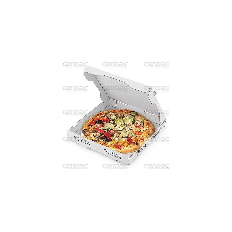 Boite pizza motif olive - 26 x 26 x 3,5 cm - colis de 100 boites - 1 colis de 100 boites pizzas