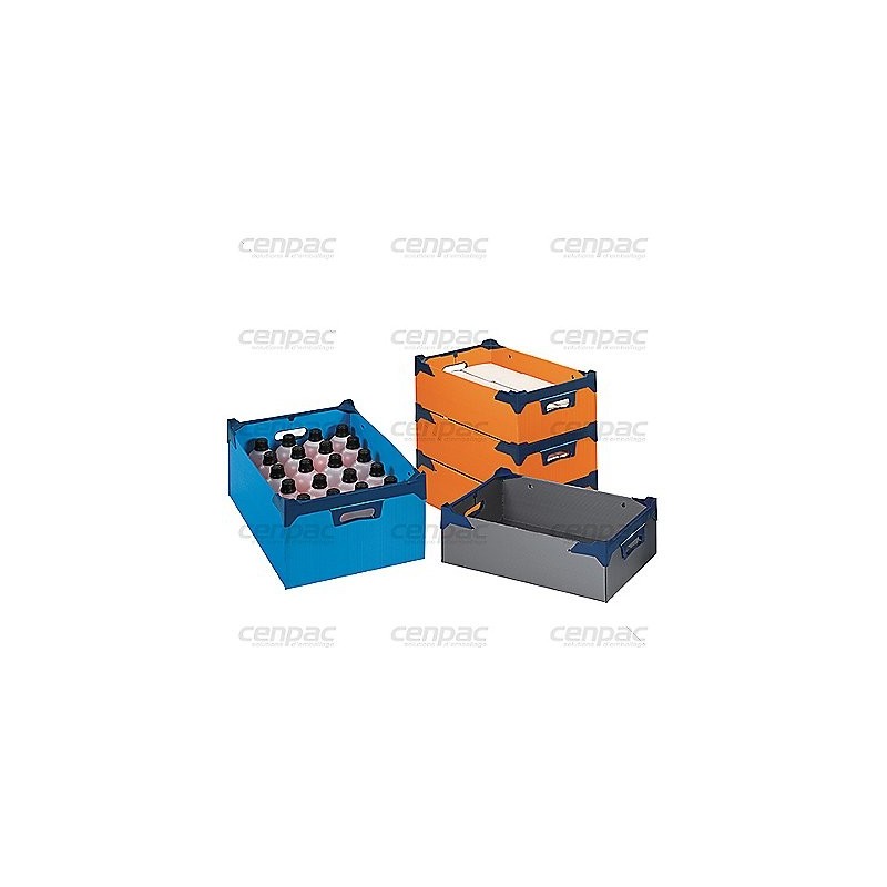 Kit bac gerbable pp alveolaire 485x280x135mm - bleu - rbac18 - lot de 25 bacs