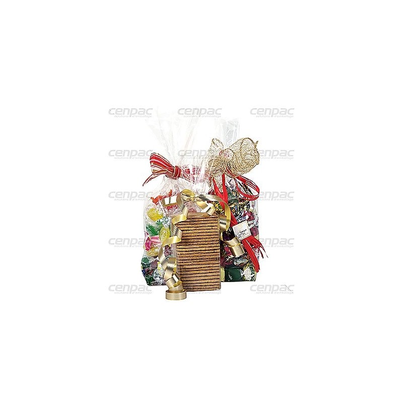 Kit sac PP transparent + fond carton rond 11x60x22cm - colis de 100 sachets