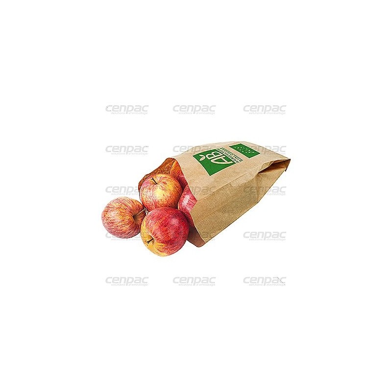 Sac kraft brun impression ab 35g/m² 14x21x7cm - colis de 1000 sacs - 1 colis de 1 000 sacs