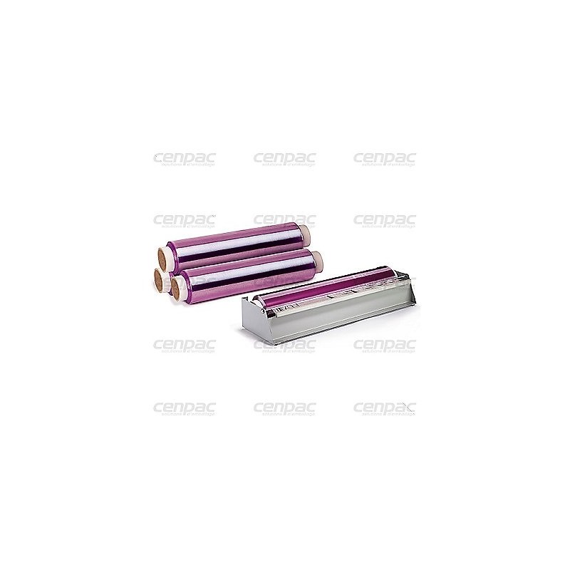 Kit bobine film PVC + derouleur plastique - colis de 4 bobines 300x0,30m