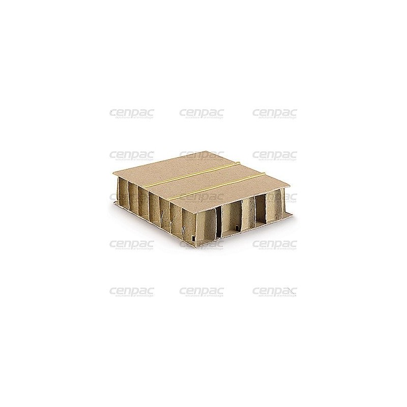 Plot adhesif carton - nid d'abeille 91x91x25 mm - colis de 384 plots