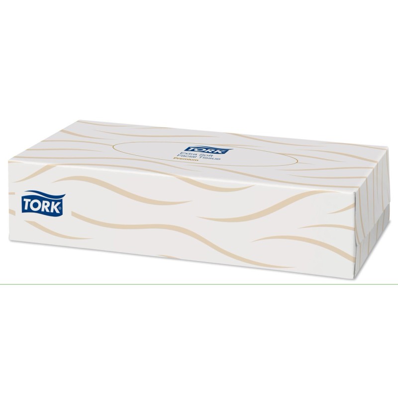 Tork Mouchoirs en papier doux double épaisseur Premium F1 blanc - 140280 - Boîte de 100 mouchoirs