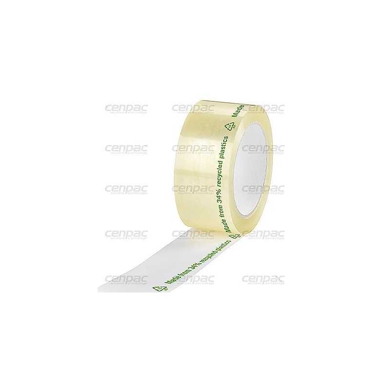Adh pp 80 pourcent recyclé 32 micron acry - transparent -75mmx66m - colis de 24 rouleaux