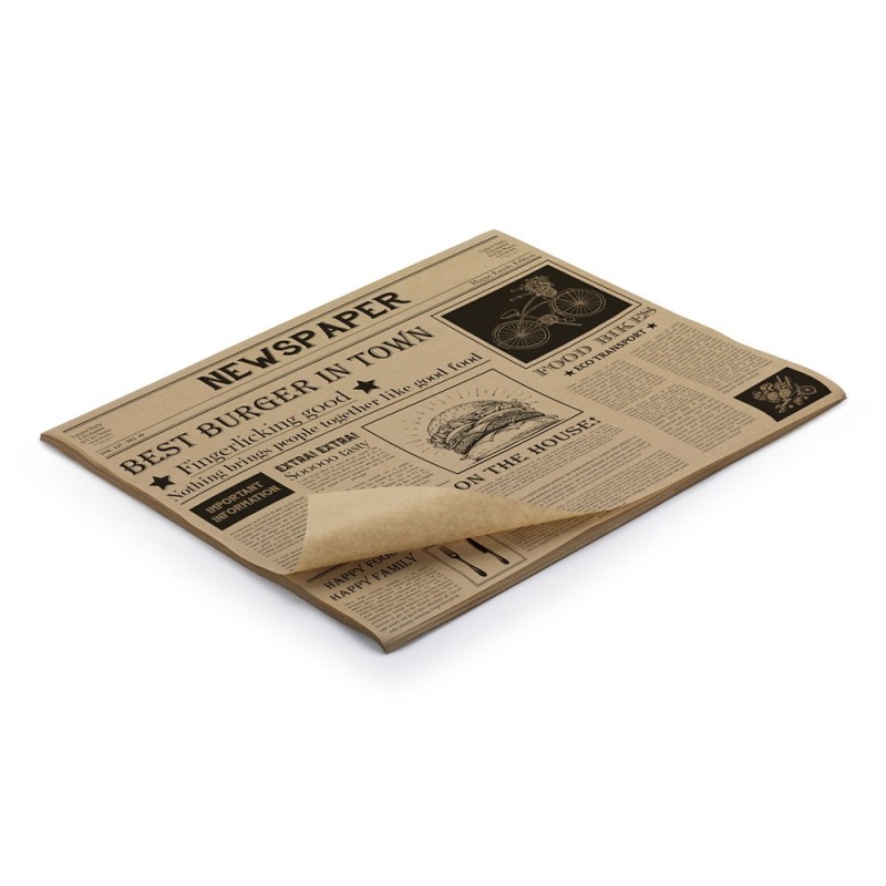 Papier snacking impression NEWSPAPER 33x25 cm - Paquet de 3000