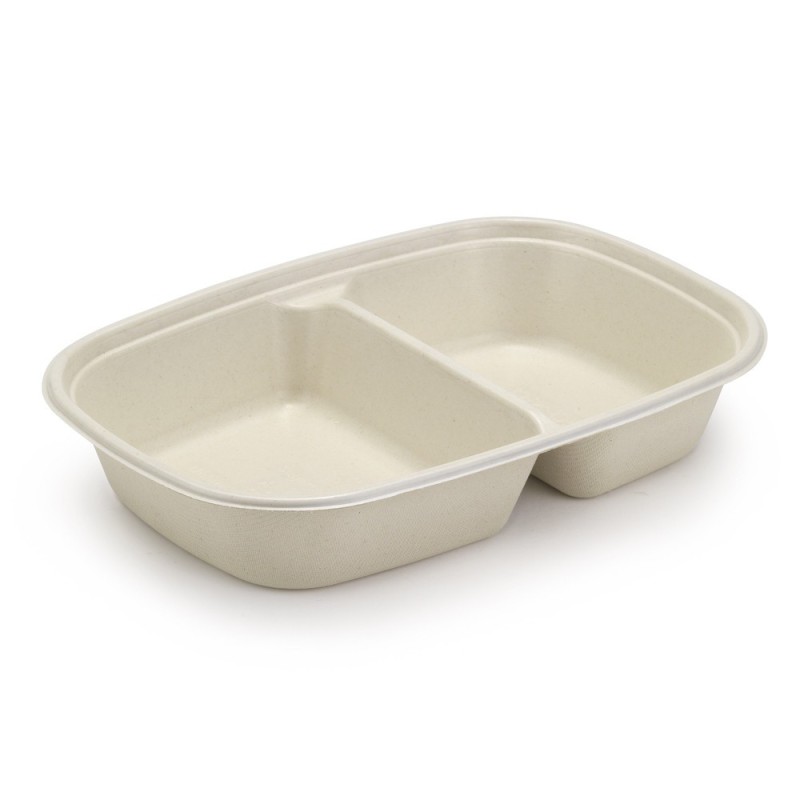 Boîtes à compartiments en canne à sucre 299x172x45 mm - Paquet de 160