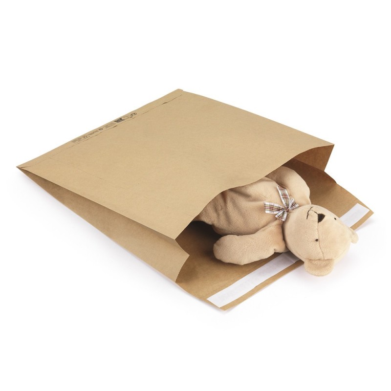 Pochette papier kraft éco à soufflets latéraux à fermeture adhésive 45x42 cm - Paquet de 175