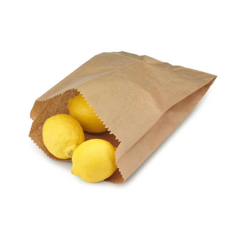 Sachet kraft primeur neutre avec soufflets 20x31x7 cm - Paquet de 500