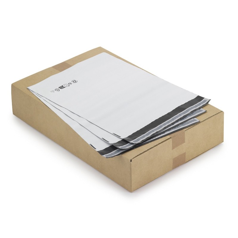 Mini colis pochette plastique opaque recyclé 55x60 cm - Paquet de 100
