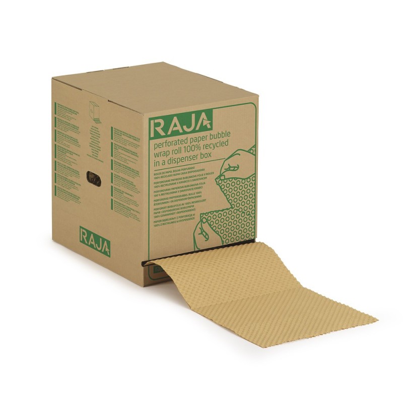 Boîte distributrice papier bulles pré-découpé RAJA 32 cm x 50 m