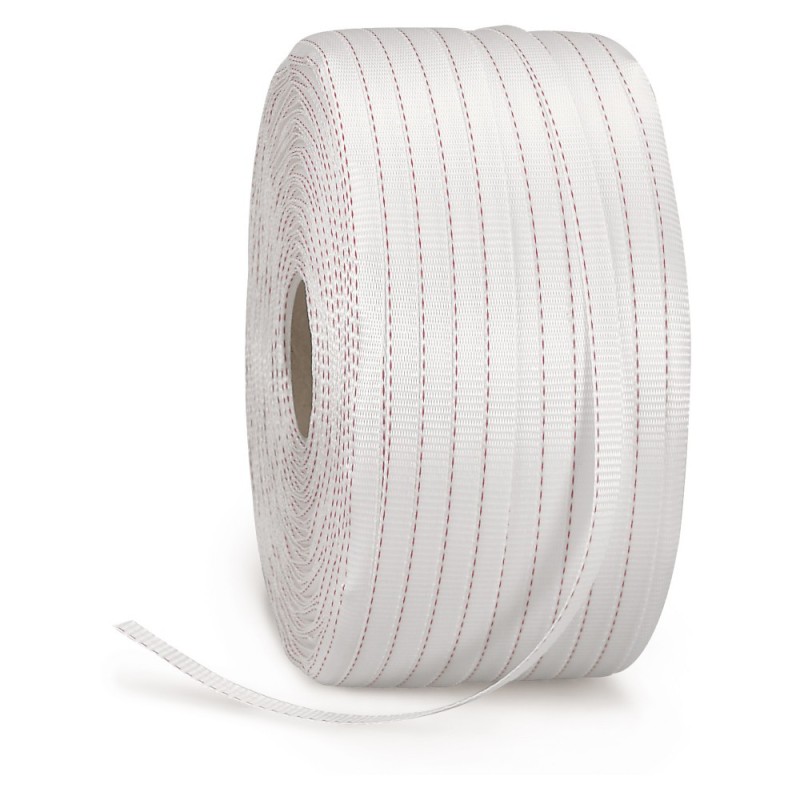 Feuillard textile tissé RAJA qualité renforcée 13 mm x 750 m - Paquet de 2