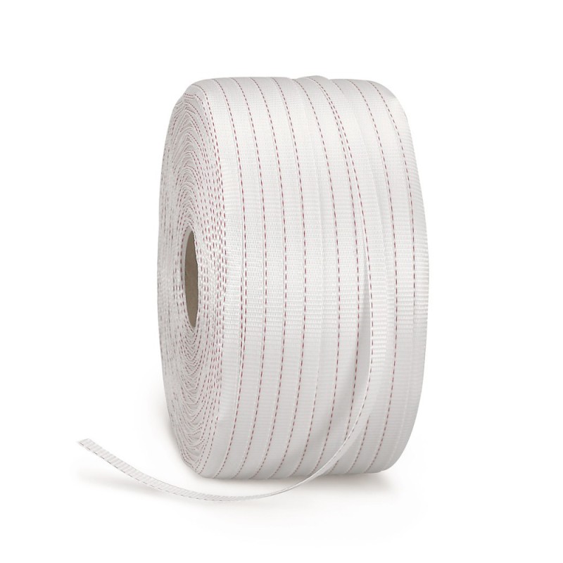 Feuillard textile tissé RAJA qualité renforcée 25 mm x 500 m - Paquet de 2