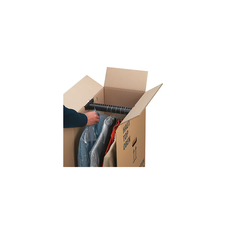 Porte cintre plast crante 30cm a barre d'arret - colis de 50 porte cintres
