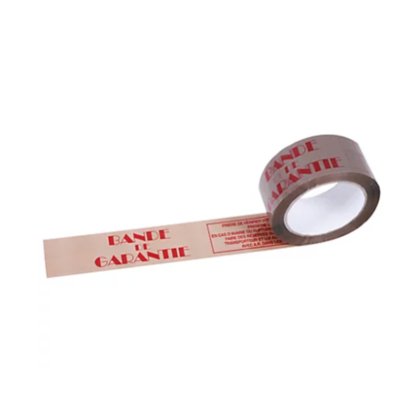 Ruban adhesif pp hot melt havane 28µ 48mmx100m - imprime rouge bande de garantie colis de 36 rlx