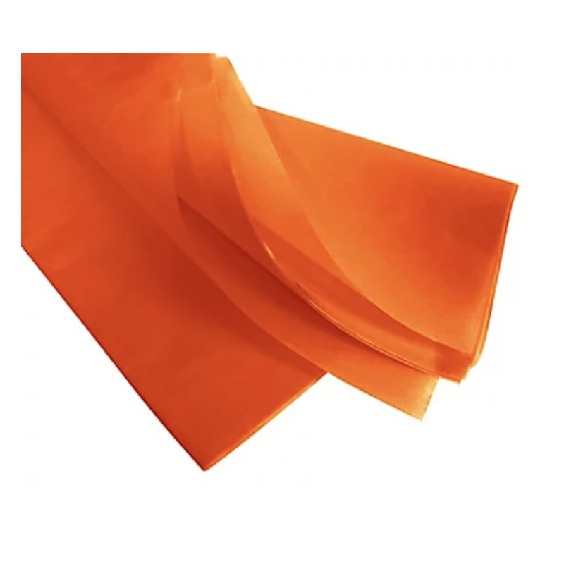 Papier de soie orange - 50 x 75 cm 17 g/m² - paquet de 480 feuilles