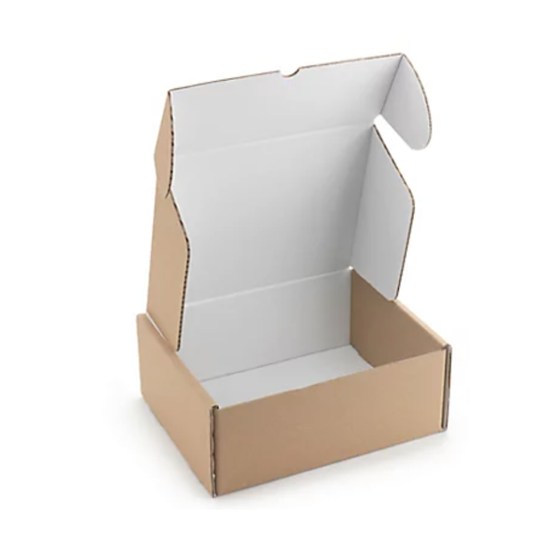 Boite brune fermeture renforcée - int. blanc 215 x 155 x 80 mm colis de 20 boites